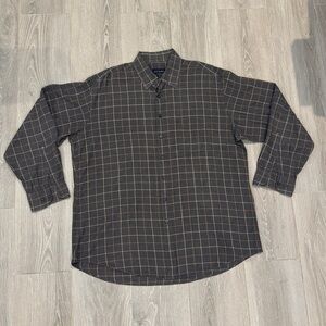 Scott Barber Grey Checkered L/S Button Down Shirt XL 100% Cotton